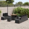 vidaXL Σετ Καναπέ Κήπου με μαξιλάρι 8 pcs Μαύρο Πολυ ράταν