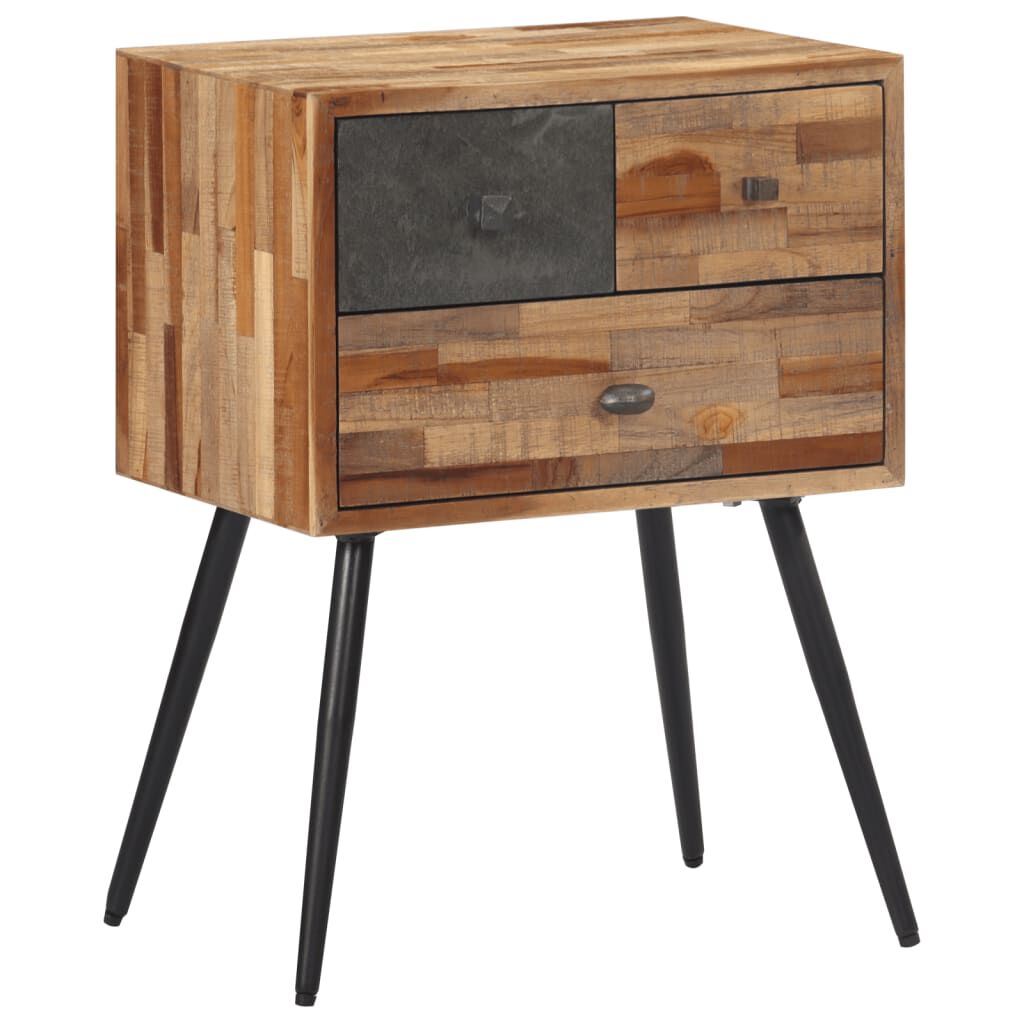 vidaXL Κομοδίνο 47 x 31,5 x 60 εκ. από Μασίφ Ξύλο Teak