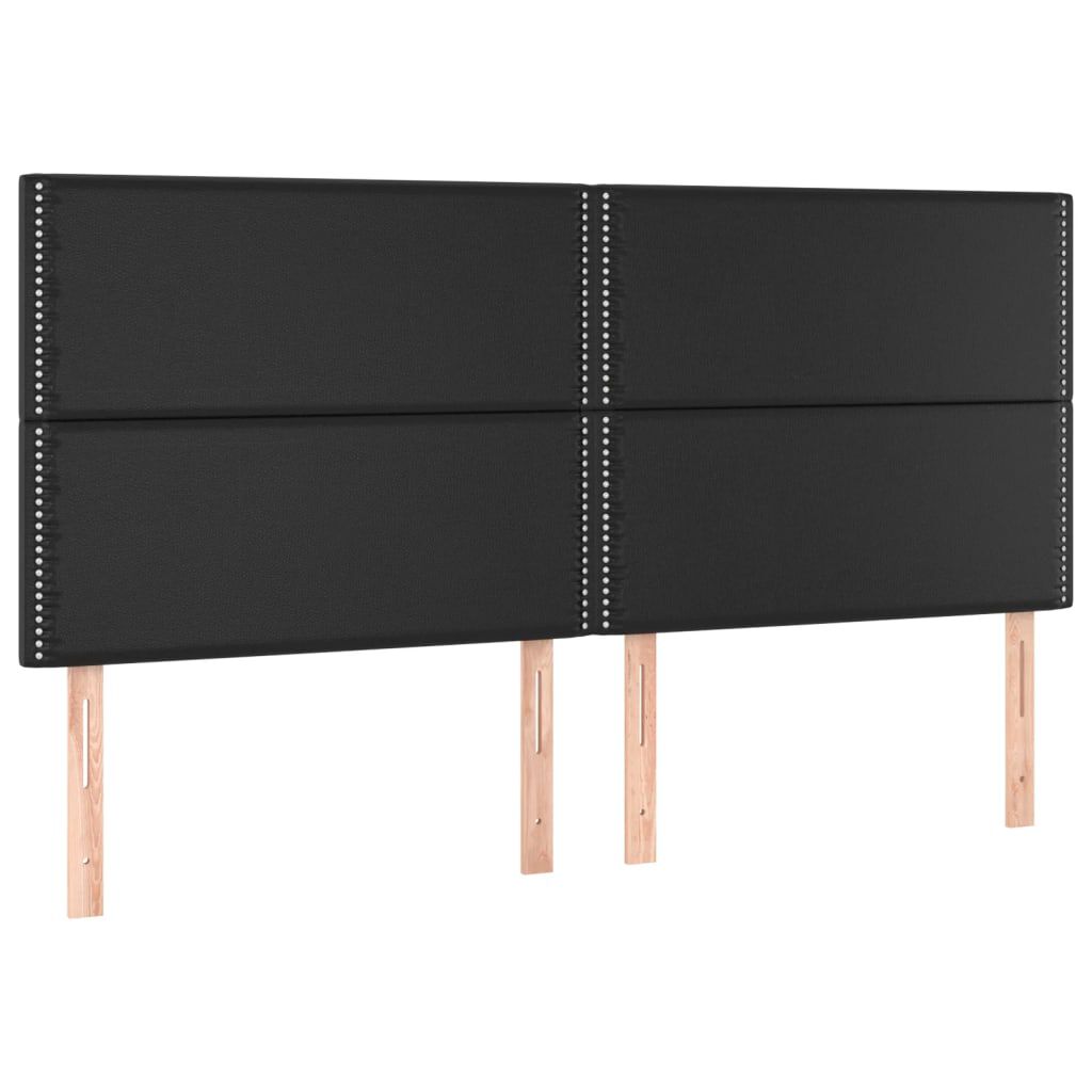 vidaXL Κεφαλάρια Κρεβατιού 4 τεμ. Μαύρο 100x5x78/88 εκ.Συνθετικό Δέρμα
