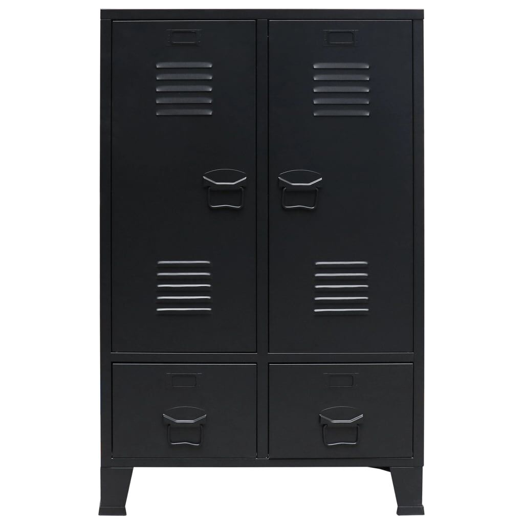 vidaXL Ντουλάπι με Βιομηχανικό Στιλ Μαύρο 67 x 35 x 107 εκ. Μεταλλικό