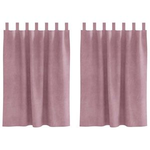 vidaXL Κουρτίνες 2 pcs Σκούρο Ροζ 140 x 140 cm Βελούδο