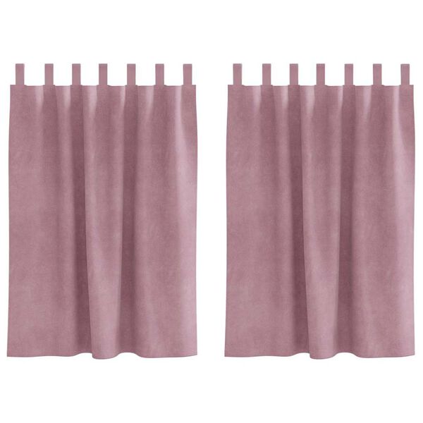 vidaXL Κουρτίνες 2 pcs Σκούρο Ροζ 140 x 140 cm Βελούδο