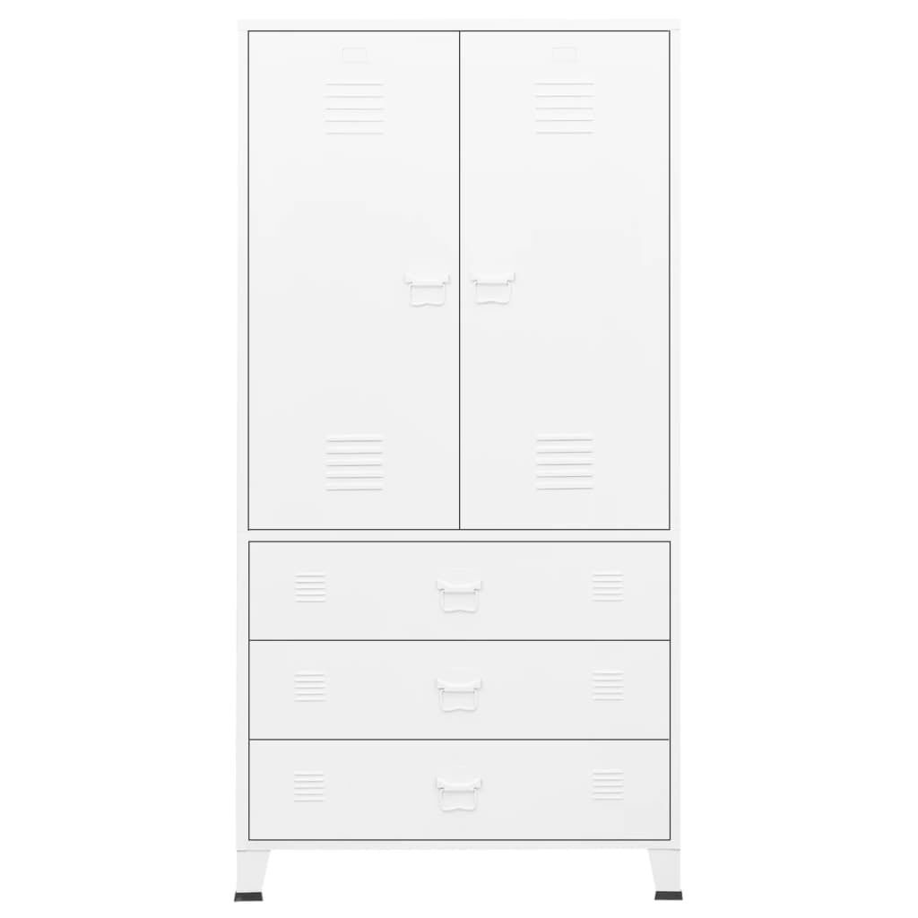 vidaXL Ντουλάπα Βιομηχανική Λευκή 90 x 50 x 180 εκ. Μεταλλική
