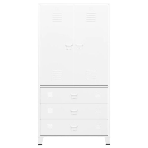 vidaXL Ντουλάπα Βιομηχανική Λευκή 90 x 50 x 180 εκ. Μεταλλική