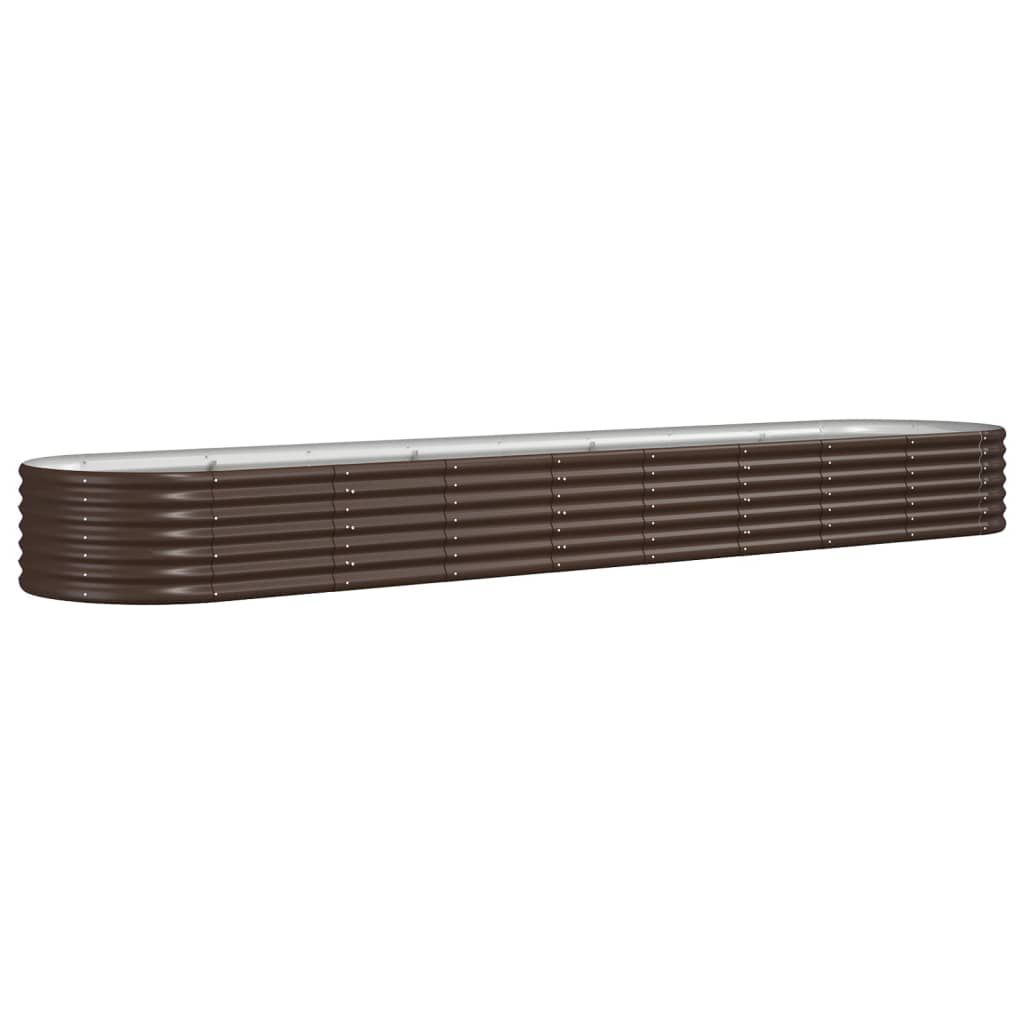 vidaXL Ζαρντινιέρα Καφέ 368x80x36 εκ. Ατσάλι με Ηλεκτρ. Βαφή Πούδρας