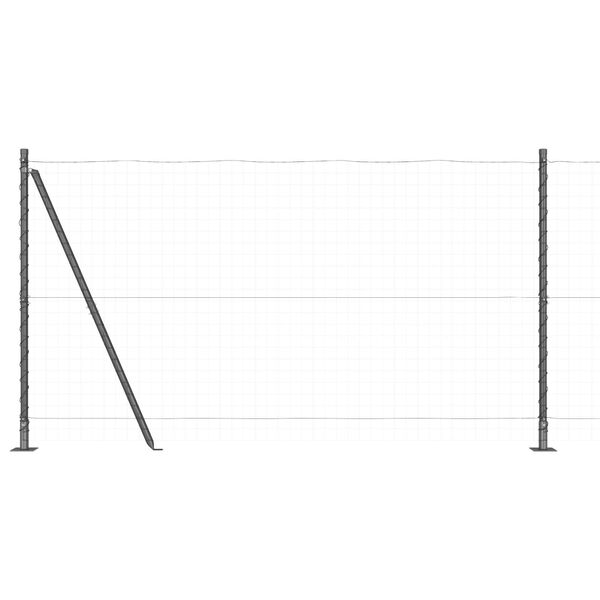 vidaXL Πόμολα Φράχτη με Βάσεις 7 τεμ Ø32mm 68,5cm Γαλβανισμένο Χάλυβα