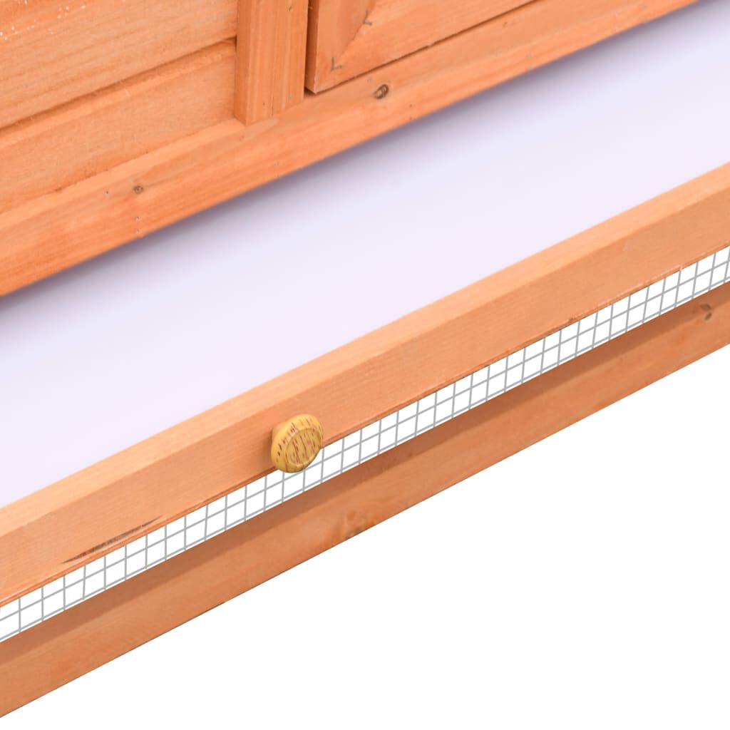 vidaXL Κλουβί Κουνελιών 310x70x87 εκ. από Μασίφ Ξύλο Πεύκου/Ελάτης