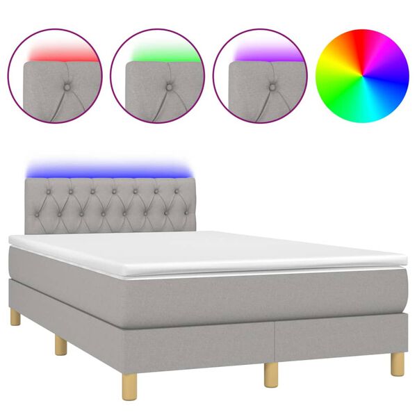vidaXL &Kappa;&rho;&epsilon;&beta;ά&tau;&iota; Boxspring &mu;&epsilon; &Sigma;&tau;&rho;ώ&mu;&alpha; & LED &Alpha;&nu;.&Gamma;&kappa;&rho;&iota; 120x200 &epsilon;&kappa; &Upsilon;&phi;&alpha;&sigma;&mu;ά&tau;&iota;&nu;&omicron;