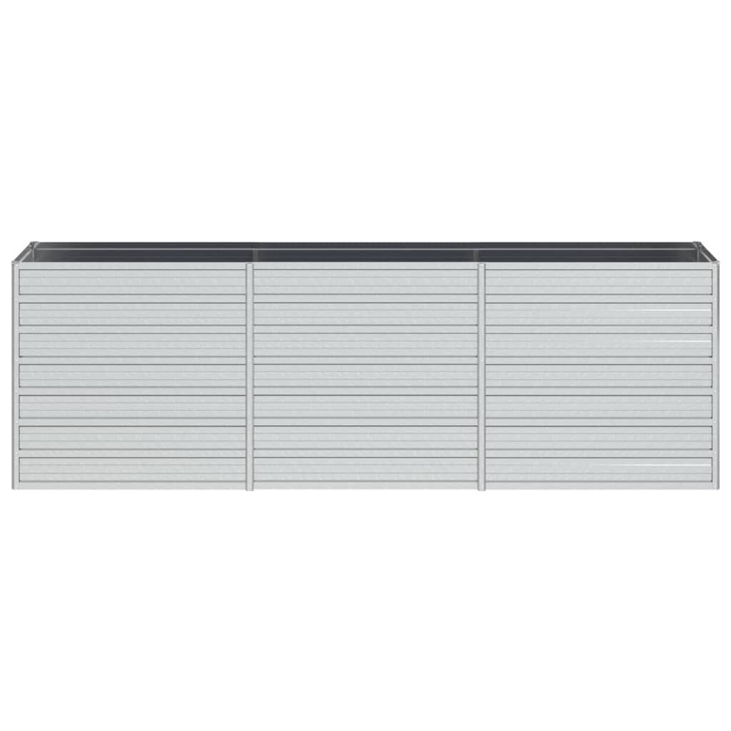 vidaXL Ζαρντινιέρα Υπερυψωμένη Ασημί 240x40x77 εκ. Γαλβανισμ. Χάλυβας