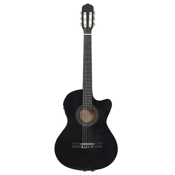vidaXL Κιθάρα Western Classical Cutaway Μαύρη με Ισοσταθμιτή 6 Χορδές