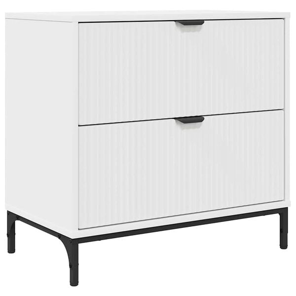 vidaXL Κομοδίνο με συρτάρι Λευκό 63.5 x 36 x 61 εκ Επεξεργασμένο ξύλο