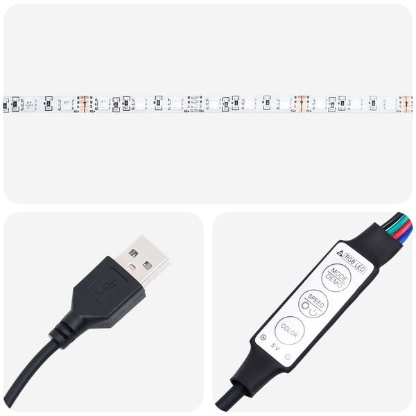 vidaXL Κρεβάτι με Βάση & Στρώμα & LED Μπλε 120x200 εκ. Ύφασμα