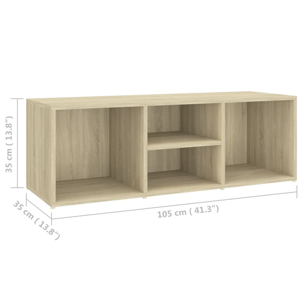 vidaXL Πάγκος Αποθήκ. Παπουτσιών Sonoma Δρυς 105x35x35 εκ. Επεξ. Ξύλο