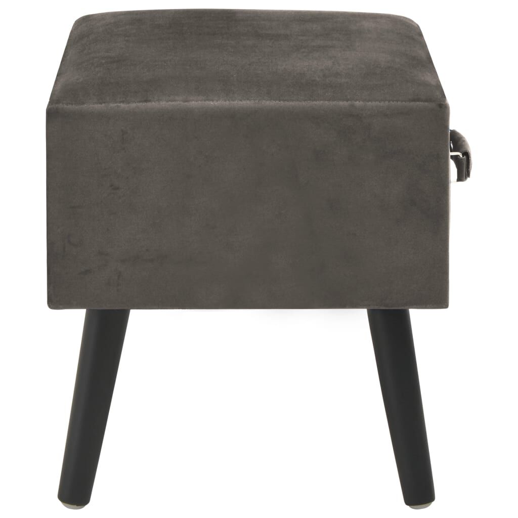 vidaXL Κομοδίνο Γκρι 40 x 35 x 40 εκ. Βελούδινο