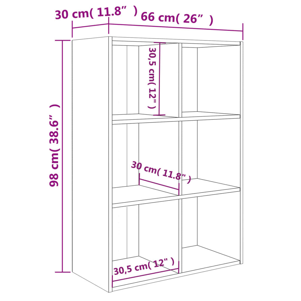 vidaXL Ραφιέρα / Βιβλιοθήκη Λευκό 66x30x98 εκ. από Επεξεργασμένο Ξύλο