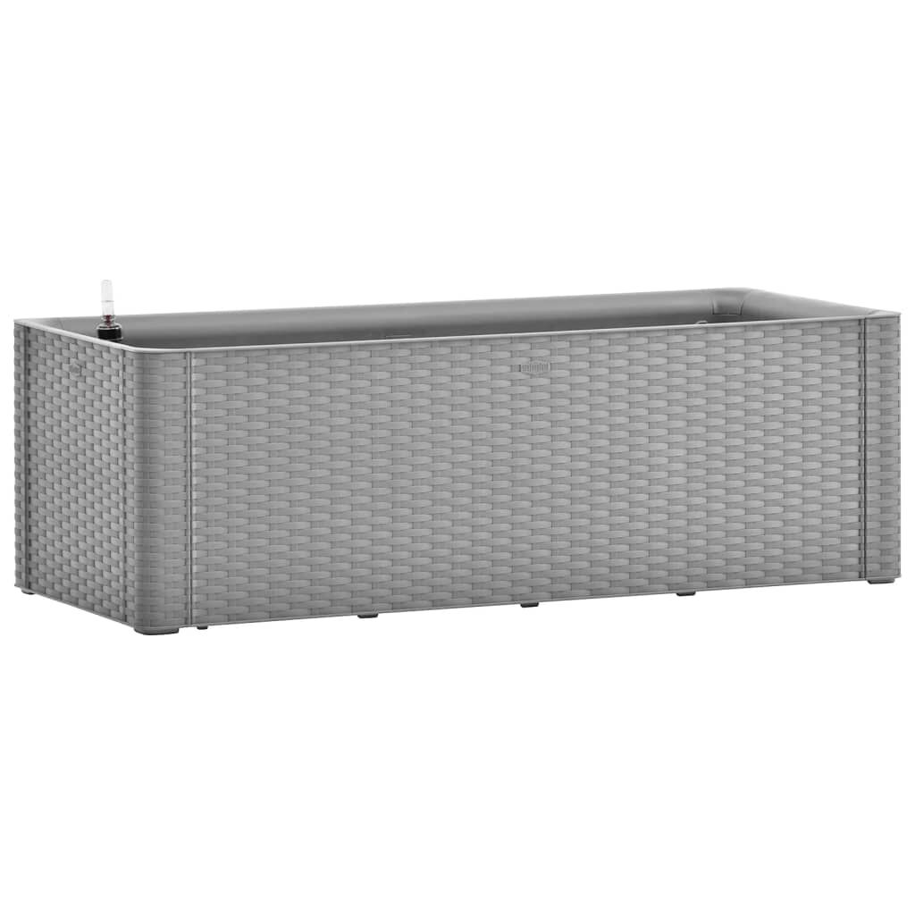 vidaXL Ζαρντινιέρα Κήπου Γκρι 100x43x33 εκ. με Αυτόματο Πότισμα