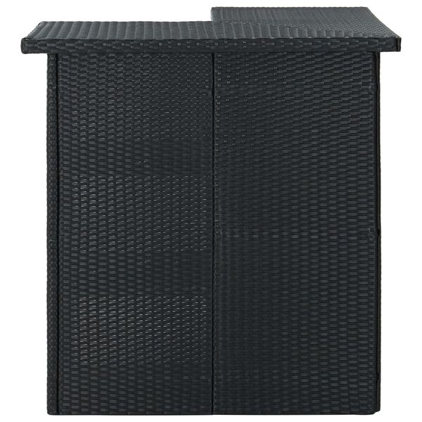 vidaXL Τραπέζι Μπαρ Γωνιακό Μαύρο 100x50x105 εκ. από Συνθετικό Ρατάν