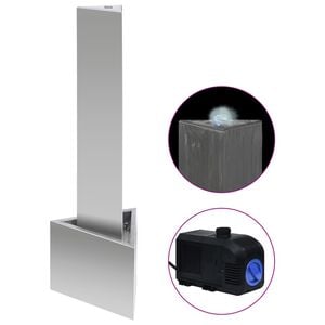 vidaXL Σιντριβάνι Κήπου Ασημί 37,7x32,6x110 εκ. από Ανοξείδωτο Ατσάλι