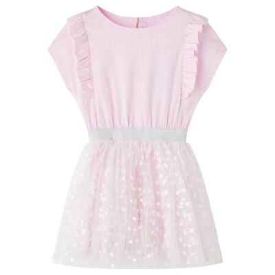 Φόρεμα Παιδικό με Βολάν Ανοιχτό Ροζ 92