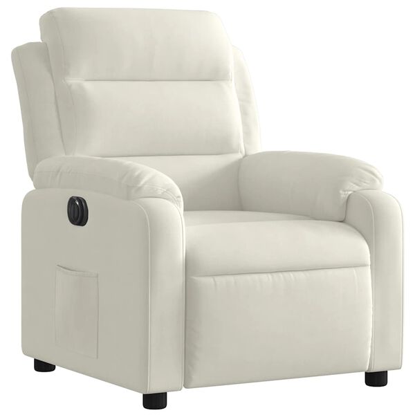 vidaXL Πολυθρόνα Ανακλινόμενη Ηλεκτρική Κρεμ Βελούδινη