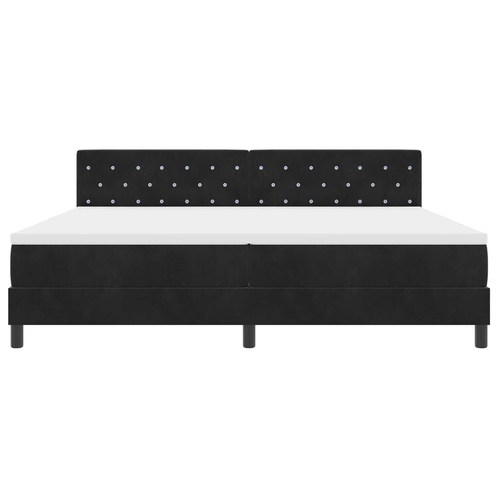 vidaXL Κρεβάτι με ελατήρια με στρώμα Μαύρο 200 x 200 cm Βελούδο