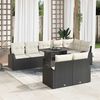 vidaXL Σετ Καναπέ Κήπου 9 pcs Μαύρο και κρεμ 100 x 55 x 73 εκ