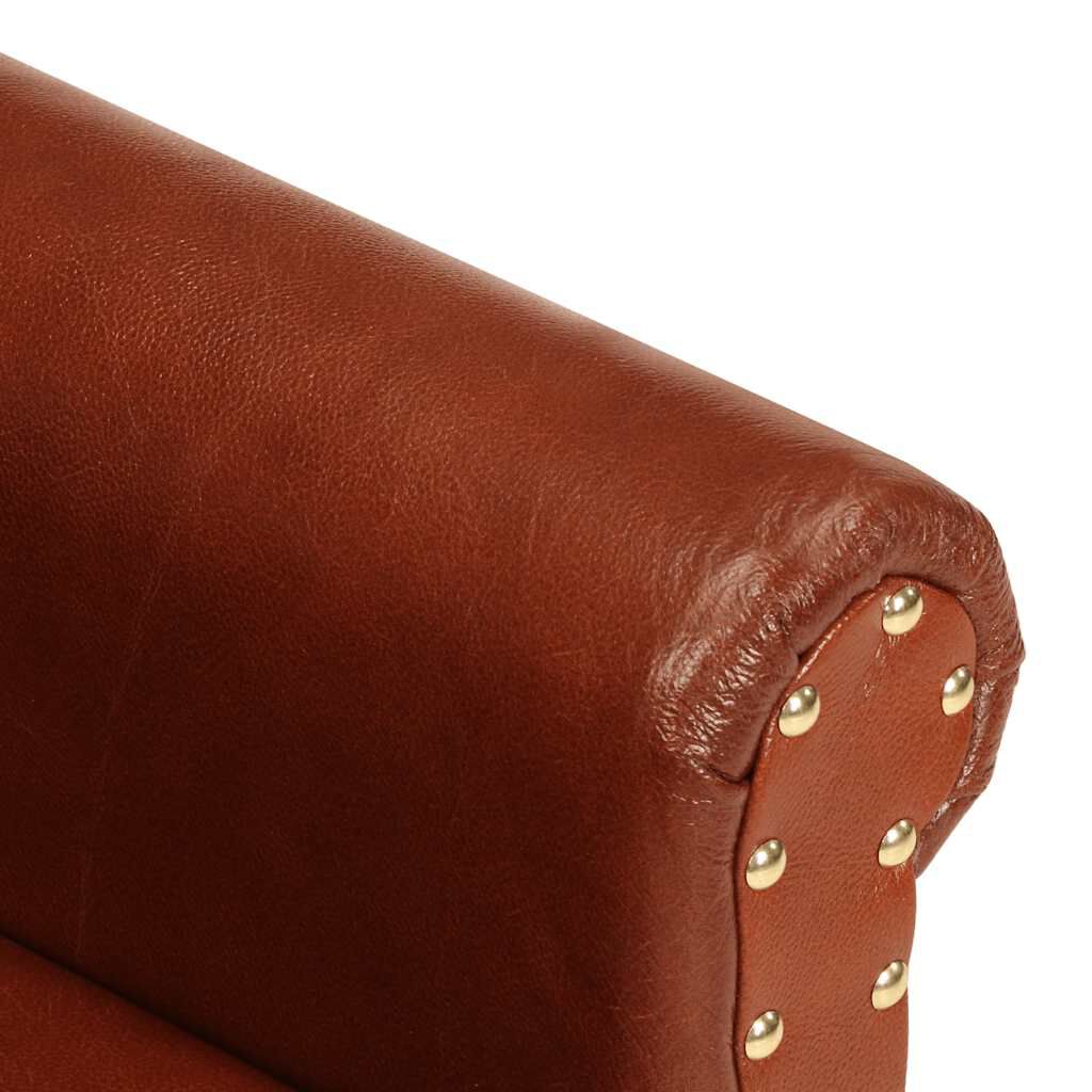 vidaXL Πολυθρόνα Μπάρελ Καφέ από Γνήσιο Δέρμα