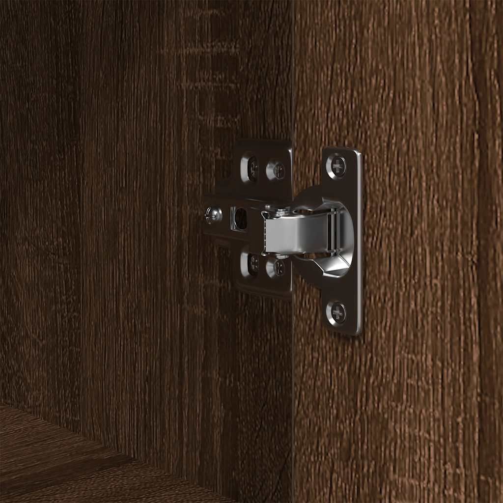 vidaXL Ντουλάπι μπάνιου με ράφια καφέ δρυς 76,5x35x95 εκ.