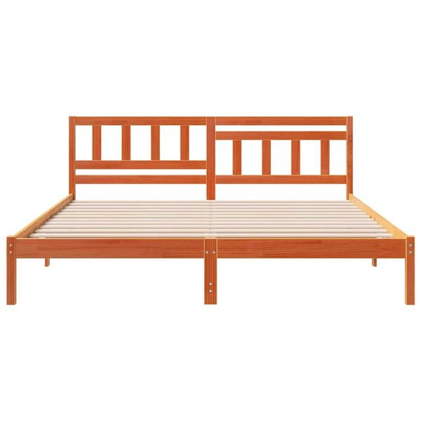 vidaXL Σκελετός Κρεβατιού Καφέ κεριού 150 x 200 cm Μασίφ ξύλο πεύκου