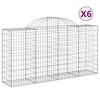 vidaXL Συρματοκιβώτια Τοξωτά 6 τεμ. 200x50x100/120 εκ. Γαλβαν. Ατσάλι