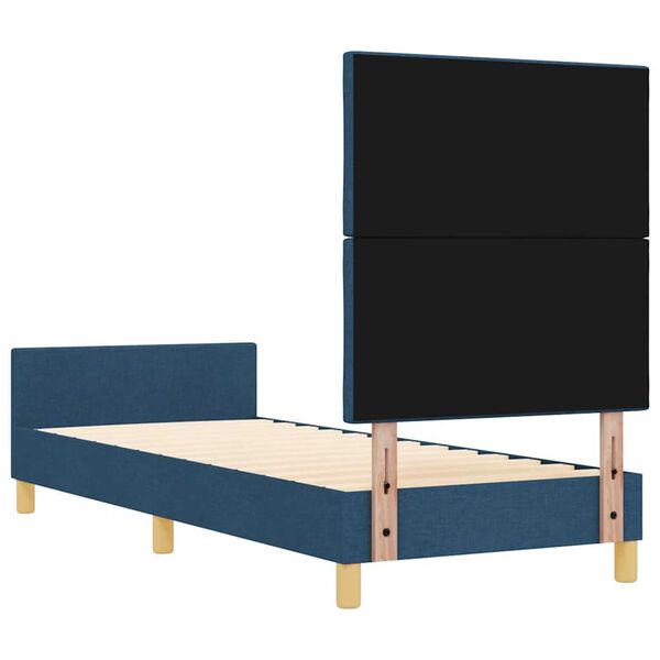 vidaXL Σκελετός Κρεβατιού με κεφαλάρι Μπλε 80 x 200 cm ύφασμα