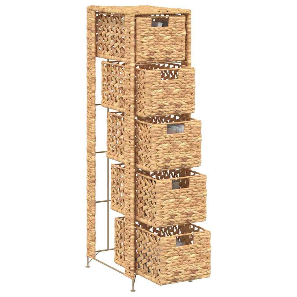 vidaXL Συρταριέρα με 5 Καλάθια 25,5x37x100 εκ. από Υάκινθο του Νερού