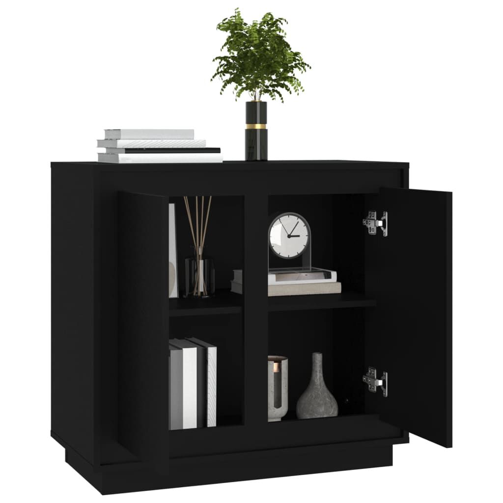 vidaXL Ντουλάπι Μαύρο 80 x 34 x 75 εκ. από Επεξεργασμένο Ξύλο