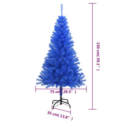 vidaXL Χριστουγεννιάτικο Δέντρο Τεχνητό Με Βάση Μπλε 150 εκ. PVC