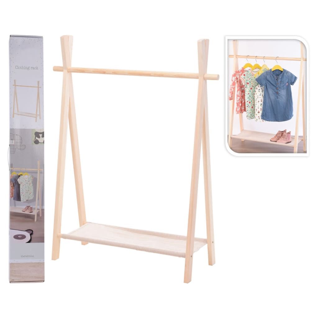 Storage solutions Παιδική Κρεμάστρα Ρούχων με 1 Ράφι από Ξύλο Πεύκου