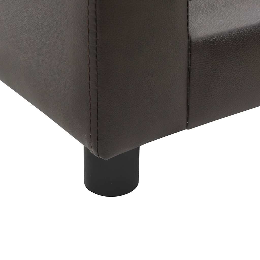 vidaXL Καναπές-Κρεβάτι Σκύλου Καφέ 60x43x30 εκ. Βελουτέ/Συνθετ. Δέρμα