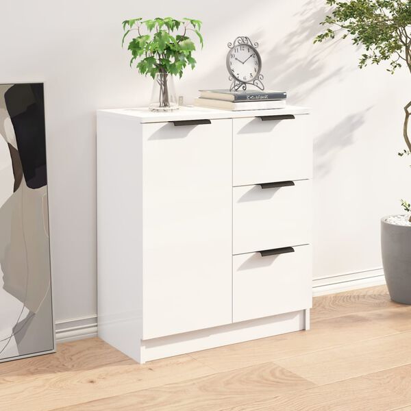 vidaXL Συρταριέρα Γυαλιστερό Λευκό 60 x 30 x70 εκ. Επεξεργασμένο Ξύλο