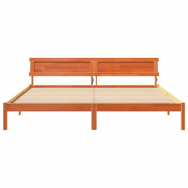 vidaXL Σκελετός Κρεβατιού Καφέ κεριού 200 x 200 cm Μασίφ ξύλο πεύκου