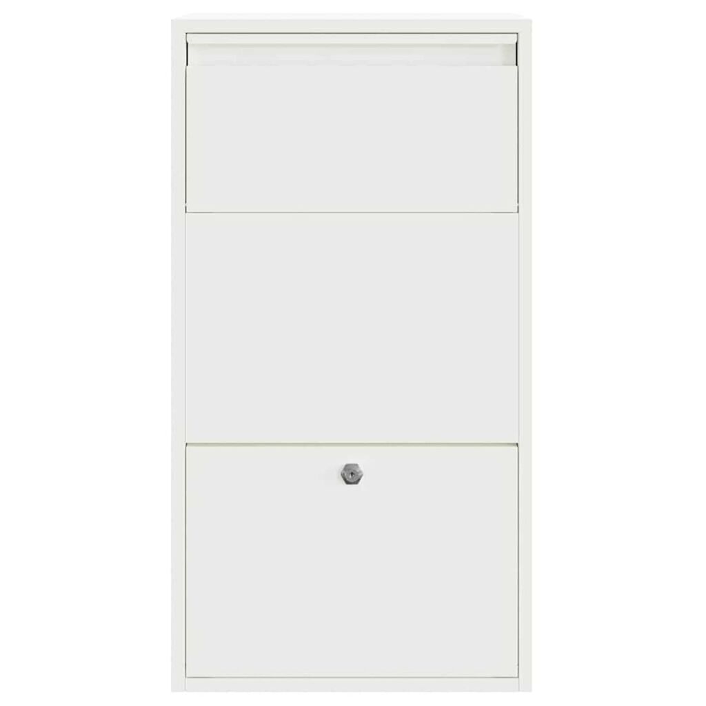 vidaXL Γραμματοκιβώτιο για Πακέτα Λευκό 44x22x82 εκ. Χάλυβας
