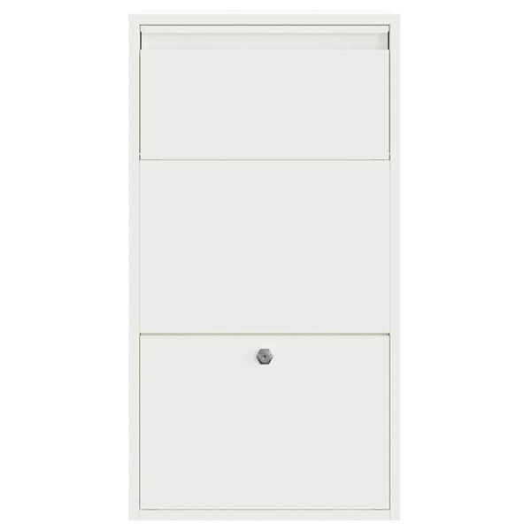 vidaXL Γραμματοκιβώτιο για Πακέτα Λευκό 44x22x82 εκ. Χάλυβας