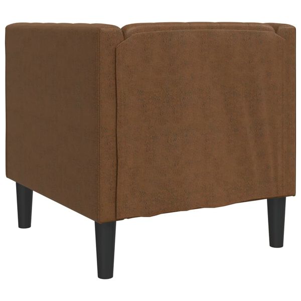 vidaXL Πολυθρόνα Chesterfield Καφέ από Συνθετικό Καστόρι