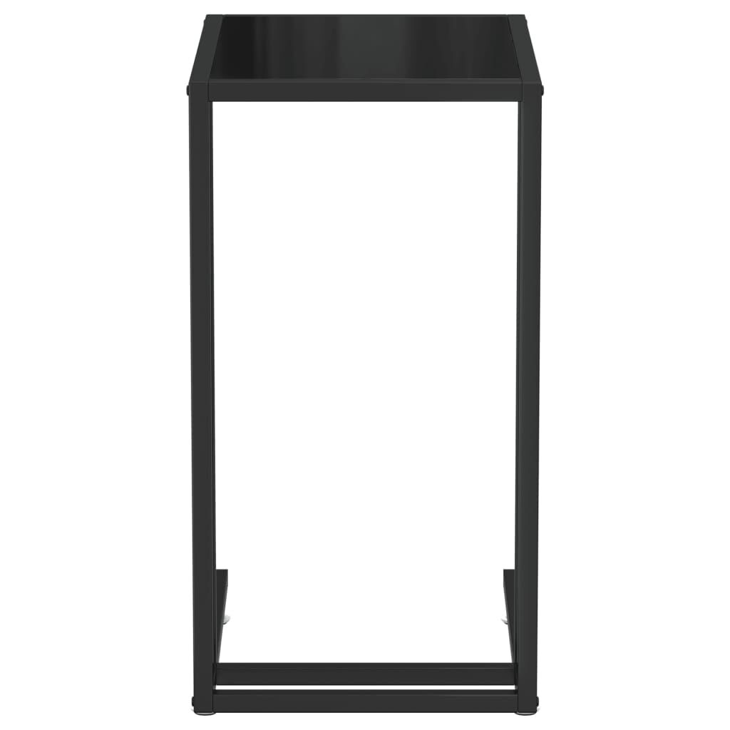 vidaXL Τραπέζι Υπολογιστή Βοηθητικό Μαύρο 50x35x65 εκ. Ψημένο Γυαλί