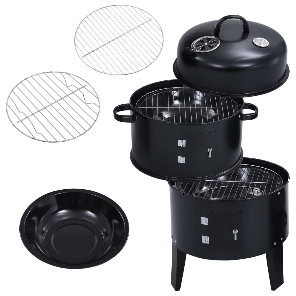 vidaXL Ψησταριά Κάρβουνου/Καπνιστήριο 3 σε 1 40 x 80 εκ.