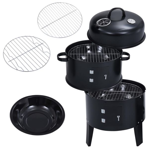 vidaXL Ψησταριά Κάρβουνου/Καπνιστήριο 3 σε 1 40 x 80 εκ.