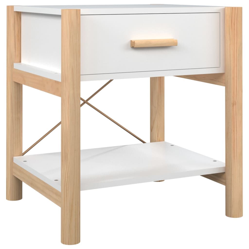vidaXL Κομοδίνα 2 τεμ. Λευκά 42 x 38 x 45 εκ. από Επεξεργασμένο Ξύλο