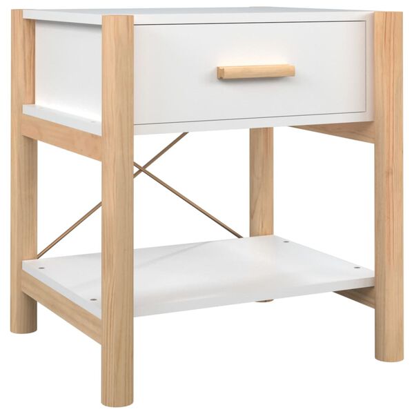 vidaXL Κομοδίνα 2 τεμ. Λευκά 42 x 38 x 45 εκ. από Επεξεργασμένο Ξύλο