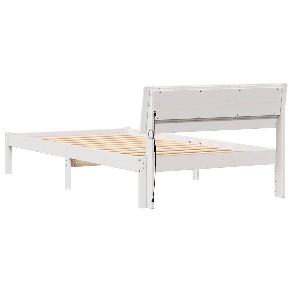 vidaXL Σκελετός Κρεβατιού Λευκό 75 x 190 cm Μασίφ ξύλο πεύκου