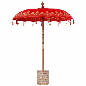 vidaXL Μπαλινέζικη Ομπρέλα 260 Κόκκινο 180-190 εκ
