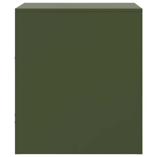 vidaXL Κομοδίνο Πράσινο Λαδί 34,5x39x44 εκ. από Χάλυβα