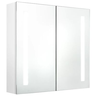 vidaXL Καθρέφτης Μπάνιου με Ντουλάπι & LED Λαμπερό Λευκό 62x14x60 εκ.